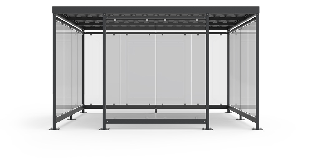 Smoking shelter Inurbia Eco-Line R16 přední pohled